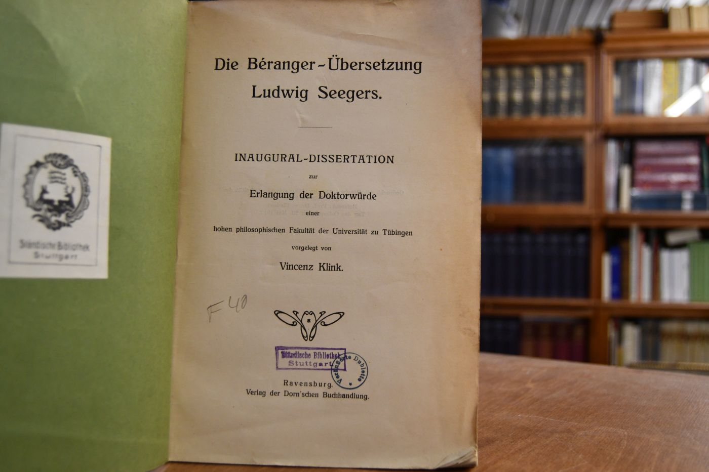 Die Beranger-Übersetzung Ludwig Seegers.