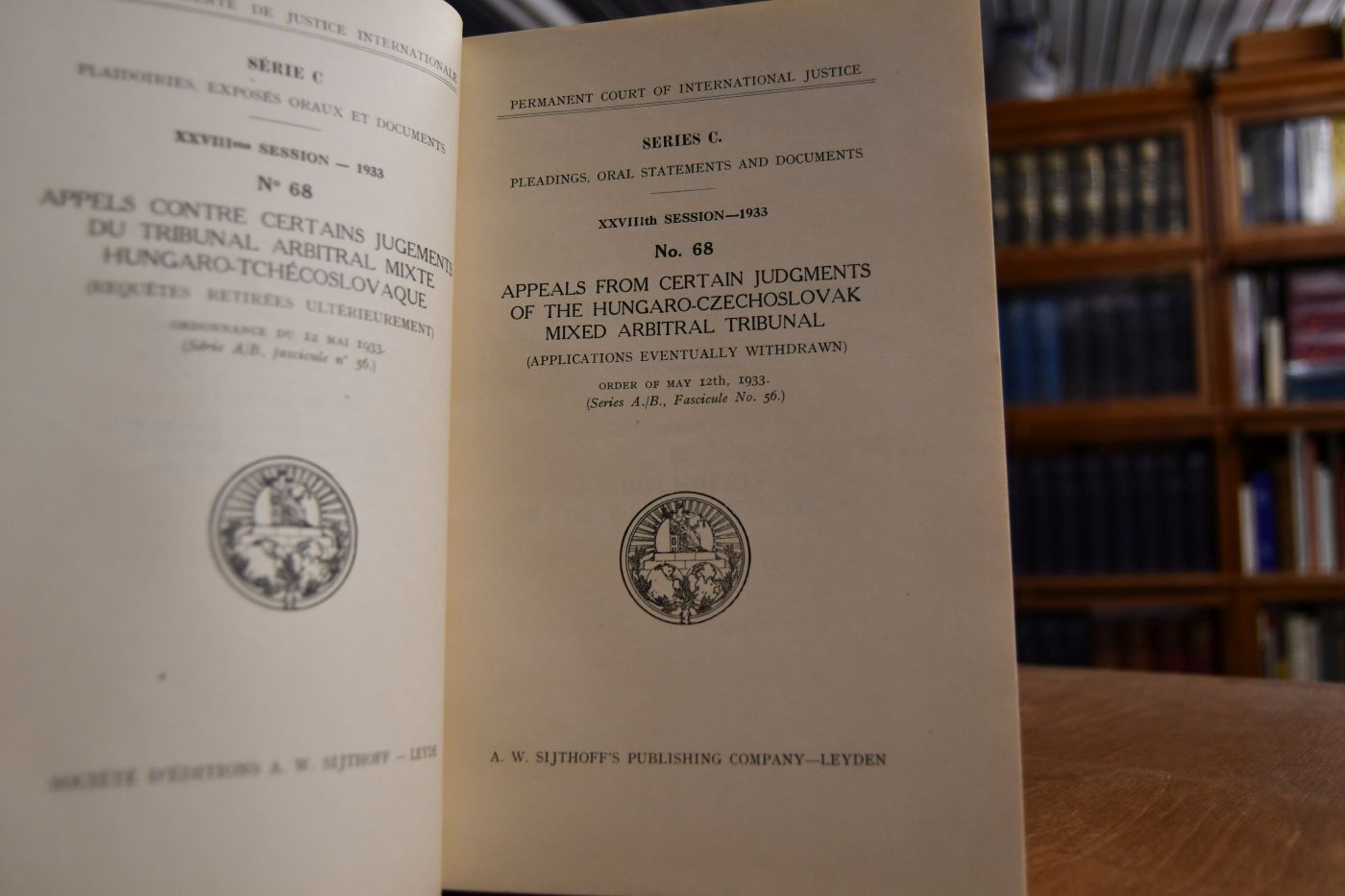 Appeals from certain Judgments of the Hungaro-Czechoslovak mixed arbitral Tribunal. (Applications eventually withdrawn) order of May 12th, 1933. (Series A./B., Fascicule No. 56).