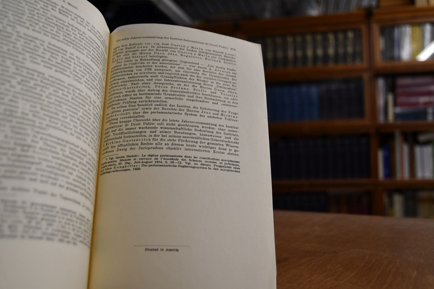 Die achte Jahresversammlung des Institut International de Droit Public.