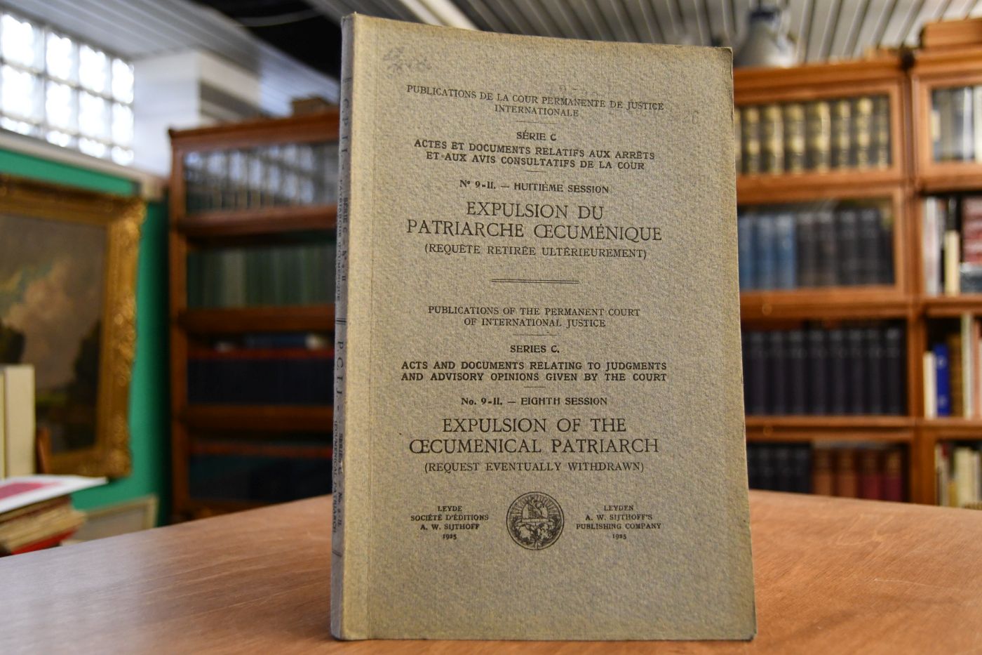 No. 9-II - Eighth Session. Expulsion of the Oecumenical Patriarch (Request eventually withdrawn).