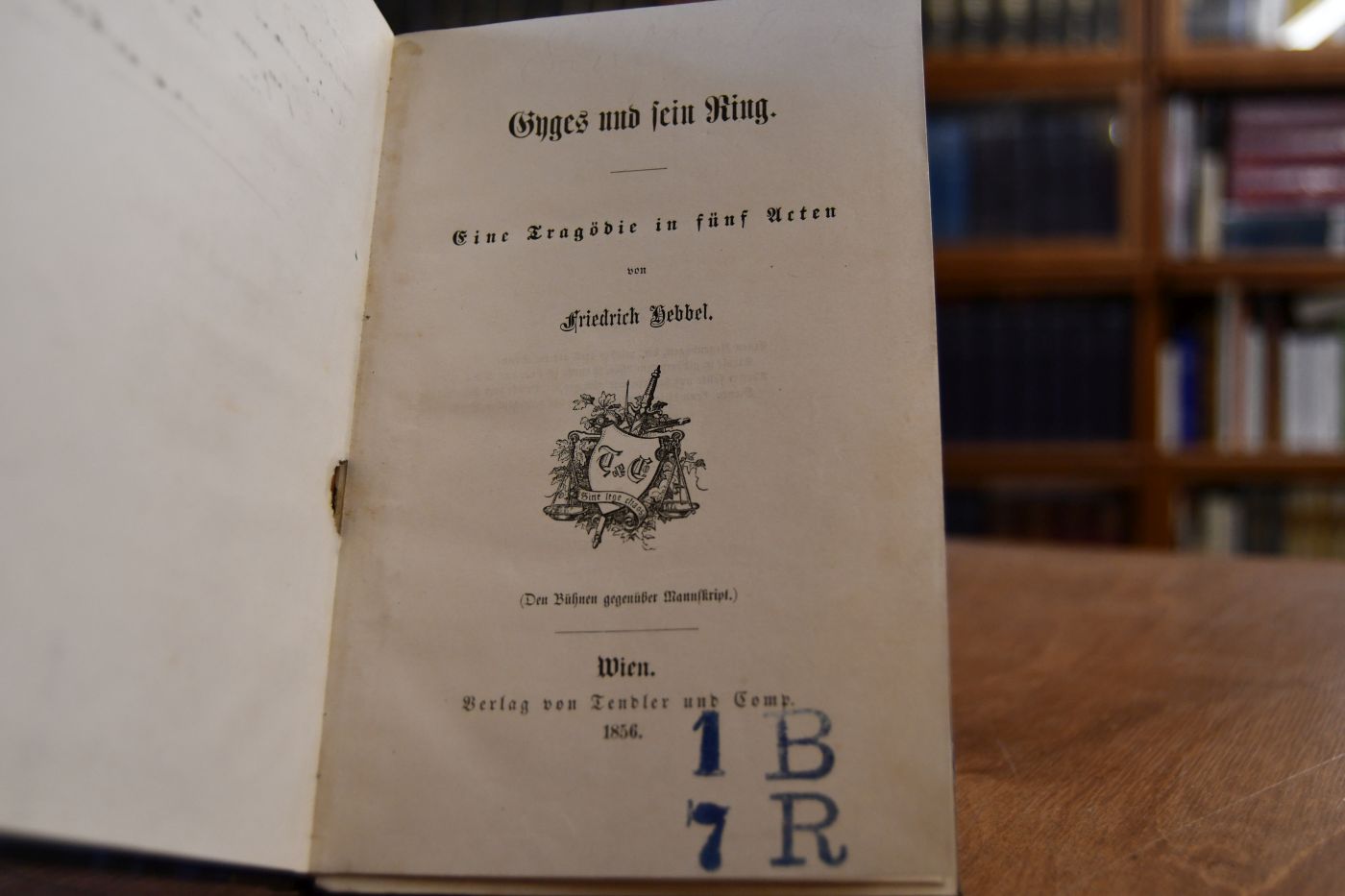 Gyges und sein Ring. Eine Tragödie in fünf Acten.
