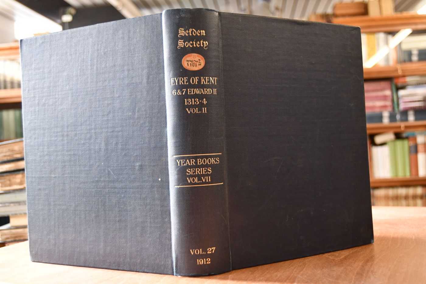 Year Books of Edward II. Vol. VII. The Eyre of Kent 6&7 Edward II. A.D. 1313-1314 Vol. II. (apart).