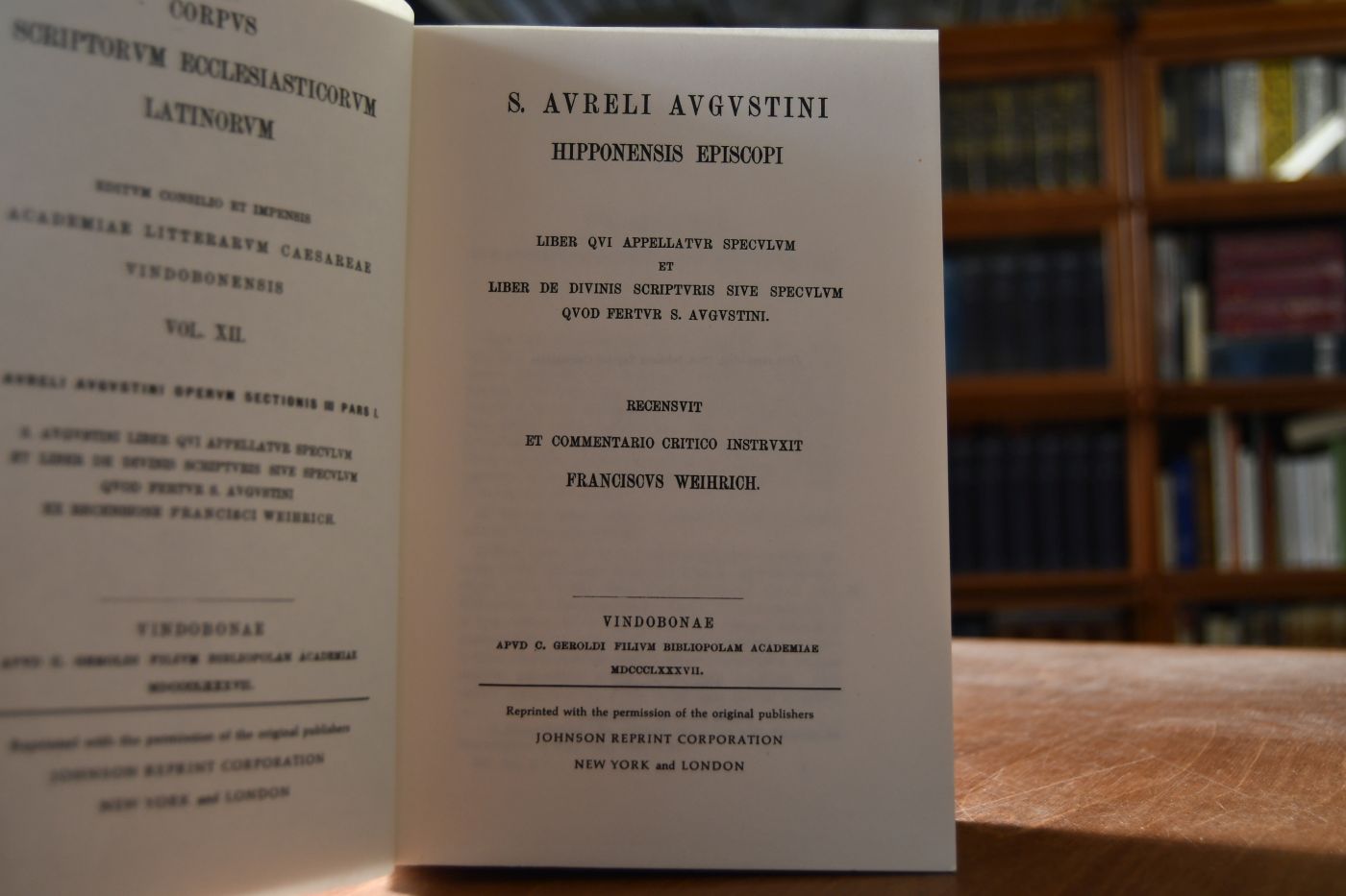 S. Aureli Augustini Hipponensis Episcopi. Liber qui appelatur speculum et liber de divinis scripturis sive speculum quod fertur S. Augustini..