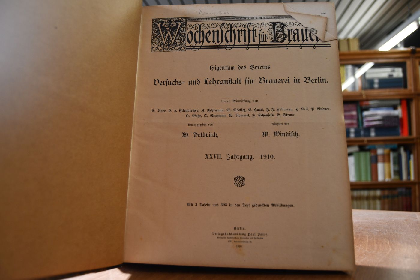 Wochenschrift für Brauerei. XXVII. Jahrgang, 1910.