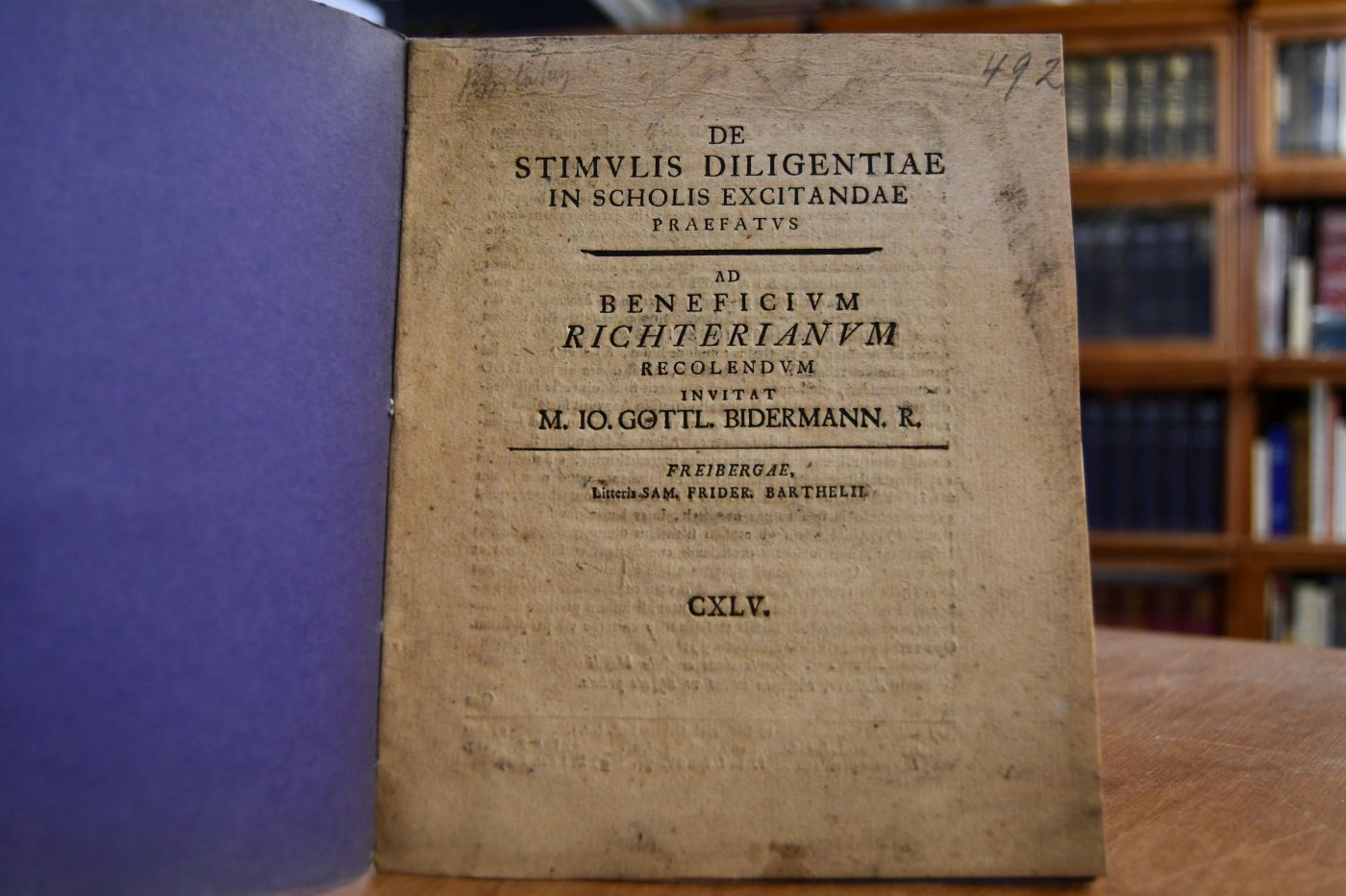 De Stimvlis Diligentiae in Scholis Excitandae Praefatvs Ad Beneficivm Richterianvm Recolendvm Invitat M. Io. Gottl. Bidermann. R.