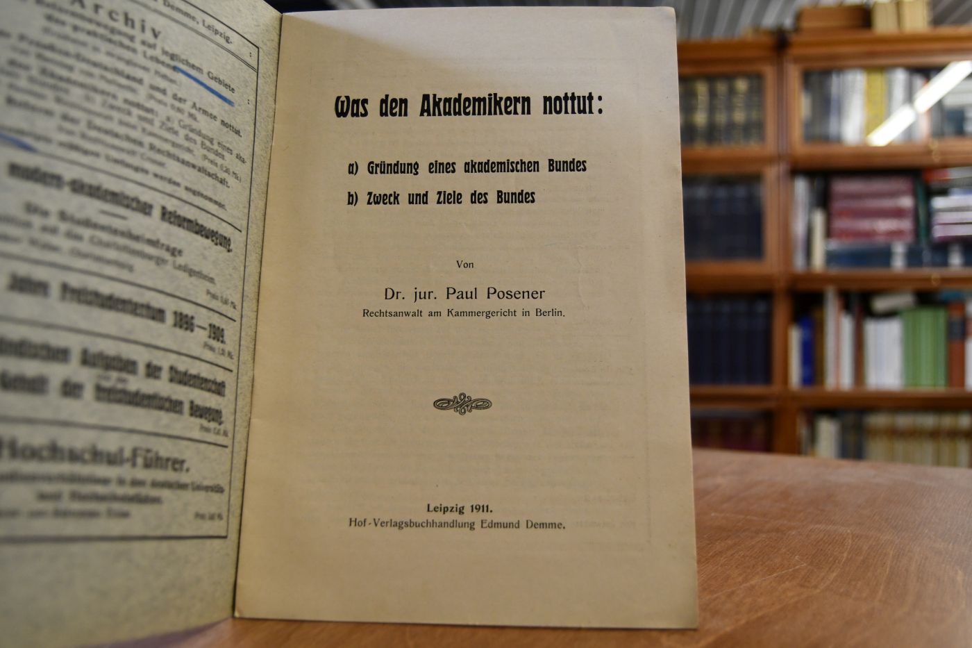 Was den Akademikern nottut a) Gründung eines akademischen Bundes b) Zweck und Ziele des Bundes.