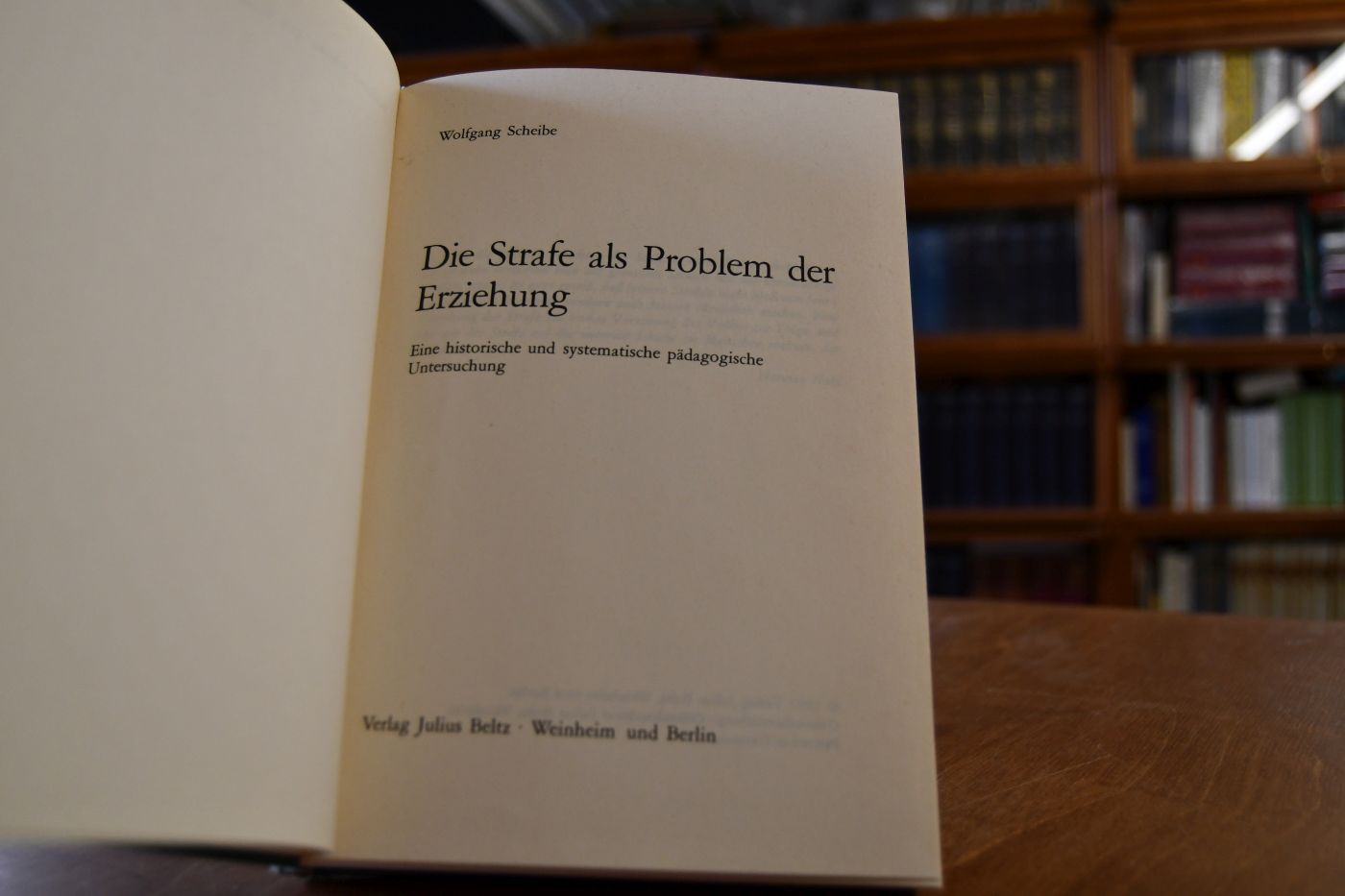 Die Strafe als Problem der Erziehung. Eine historische und systematische pädagogische Untersuchung.