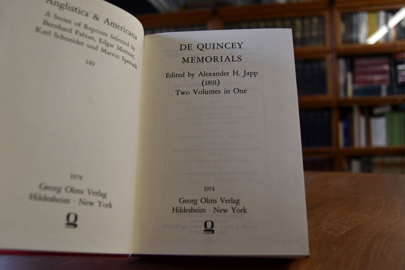 Memorials. 2 vol. in l.