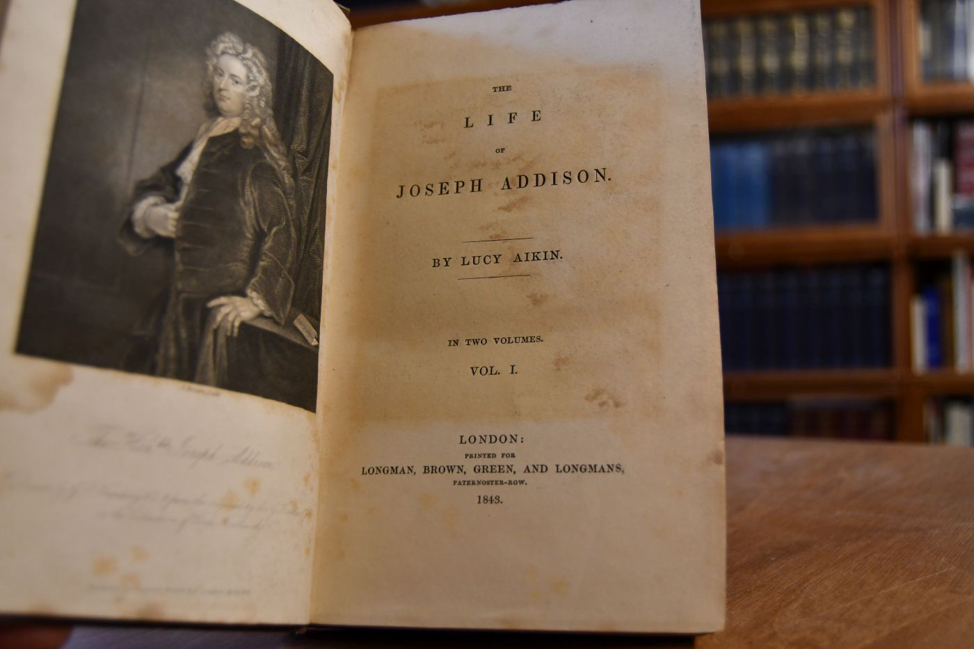 The Life of Joseph Addison. Vol. I (von II) apart.