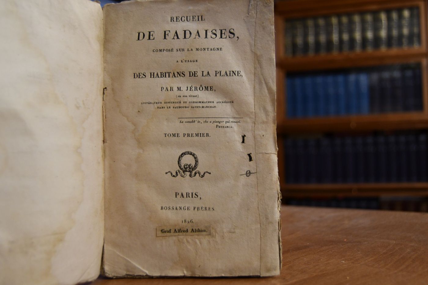 Recueil de Fadaises, compose sur la Montagne a l`usage des habitans de la Plaine.