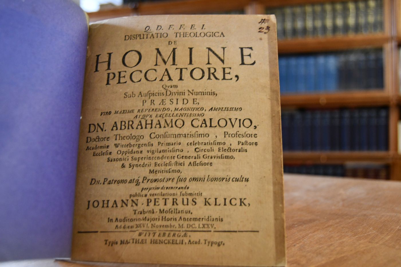 Disputatio Theologica de homine peccatore.