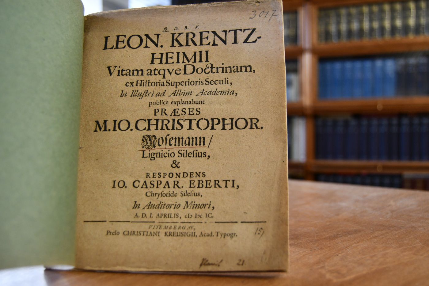 Leon. Krentzheimii Vitam atque Doctrinam, ex Historia Superioris Seculi.
