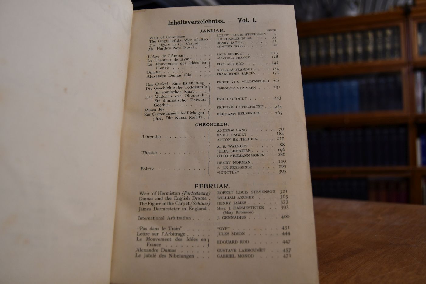 Cosmopolis. Internationale Revue. Volume I Januar, Februar, März 1896. Mehrsprachig deutsch, englisch, französisch.