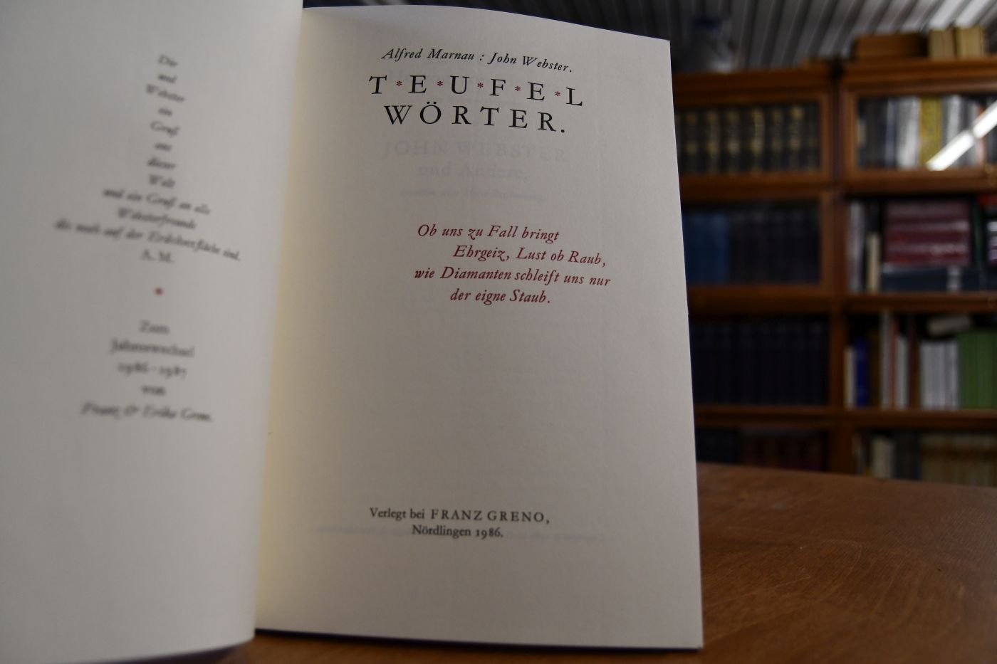 John Webster, Teufelwörter.