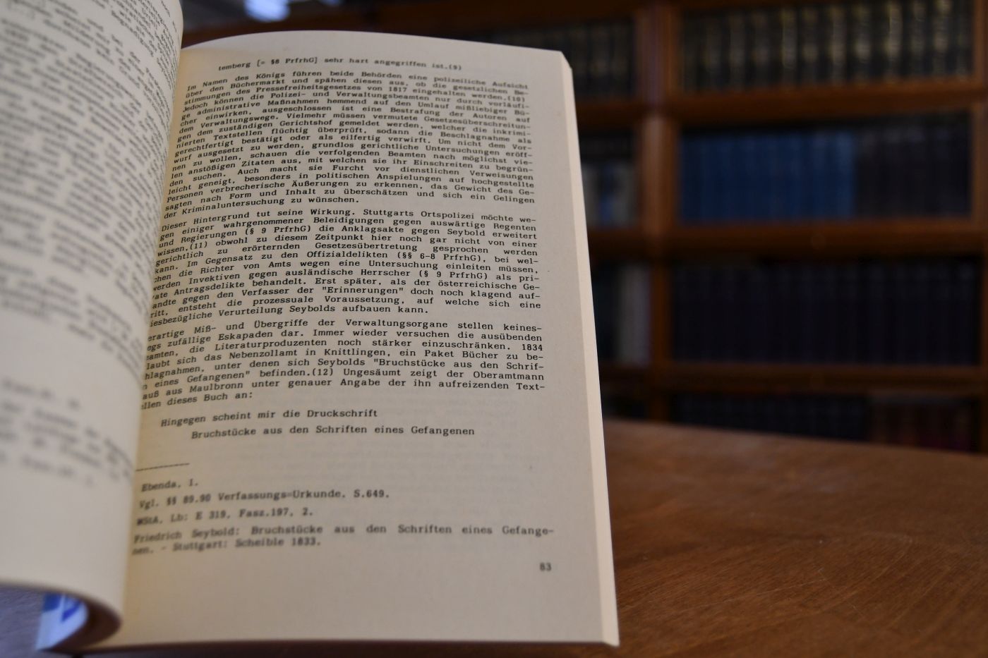Zensur im Vormärz. Der Prozess gegen den württembergischen Schriftsteller Friedrich Seybold im Jahre 1832.