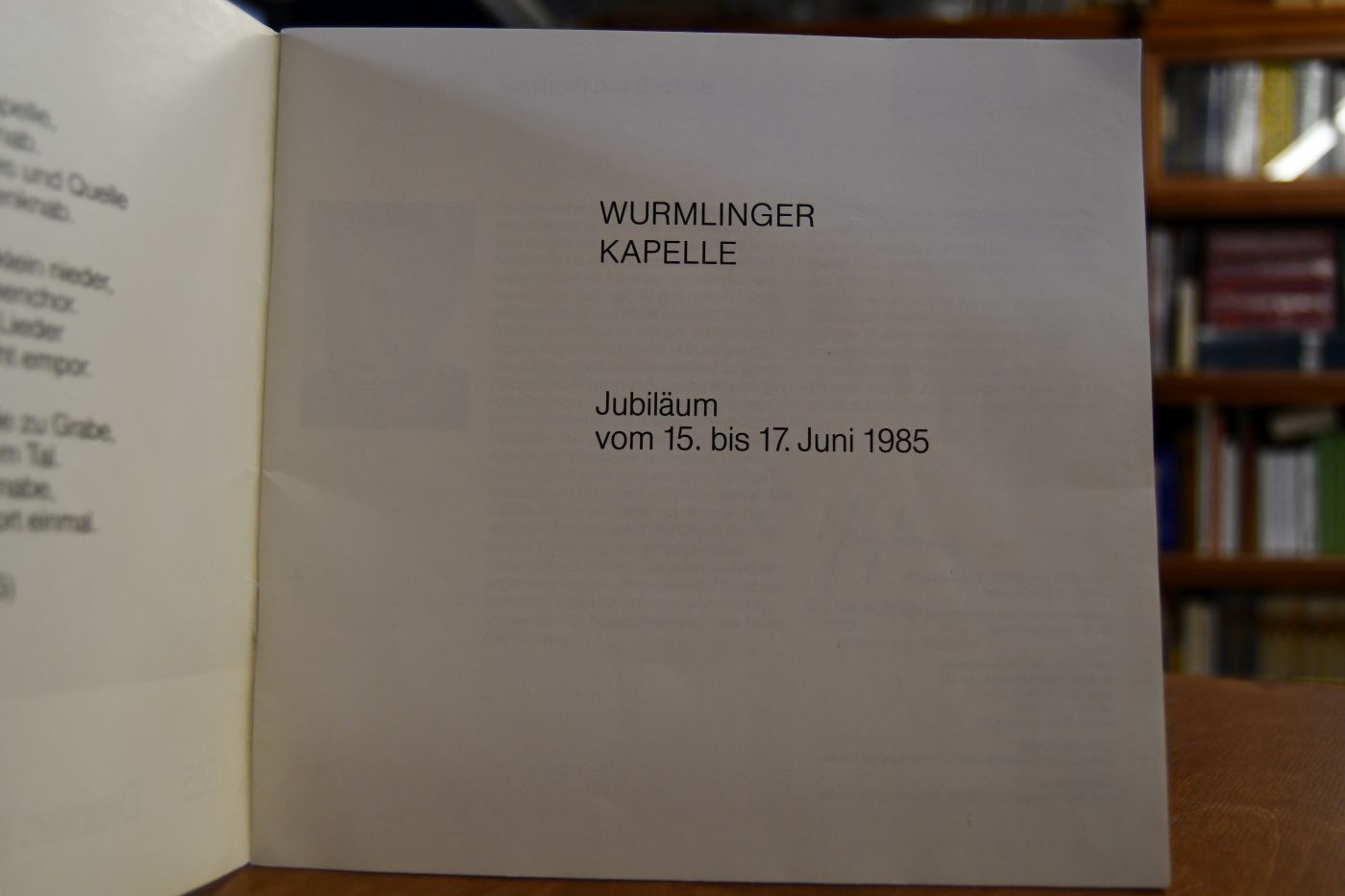 Wurmlinger Kapelle. Jubiläum vom 15. bis 17. Juni 1985. Festschrift zum 300jährigen Jubiläum der Kapelle.