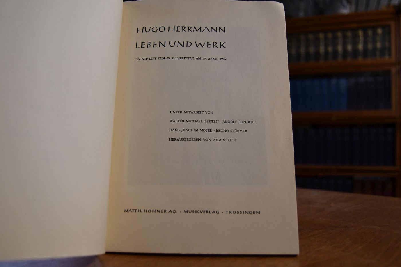 Hugo Herrmann. Leben und Werk. Festschrift zum 60. Geburtstag am 19. April 1956.
