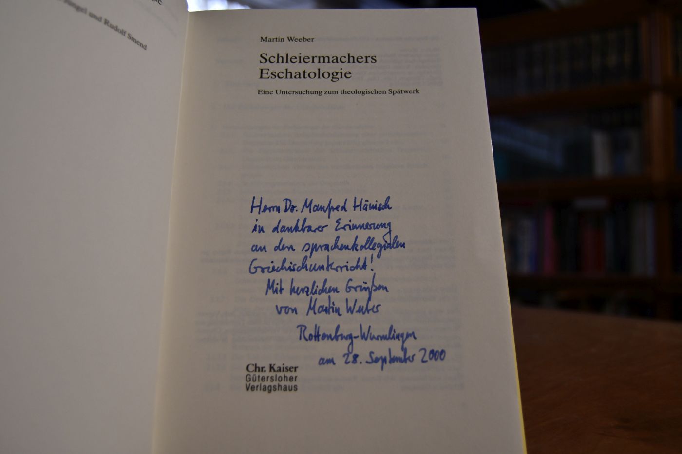 Schleiermachers Eschatologie. Eine Untersuchung zum theologischen Spätwerk.