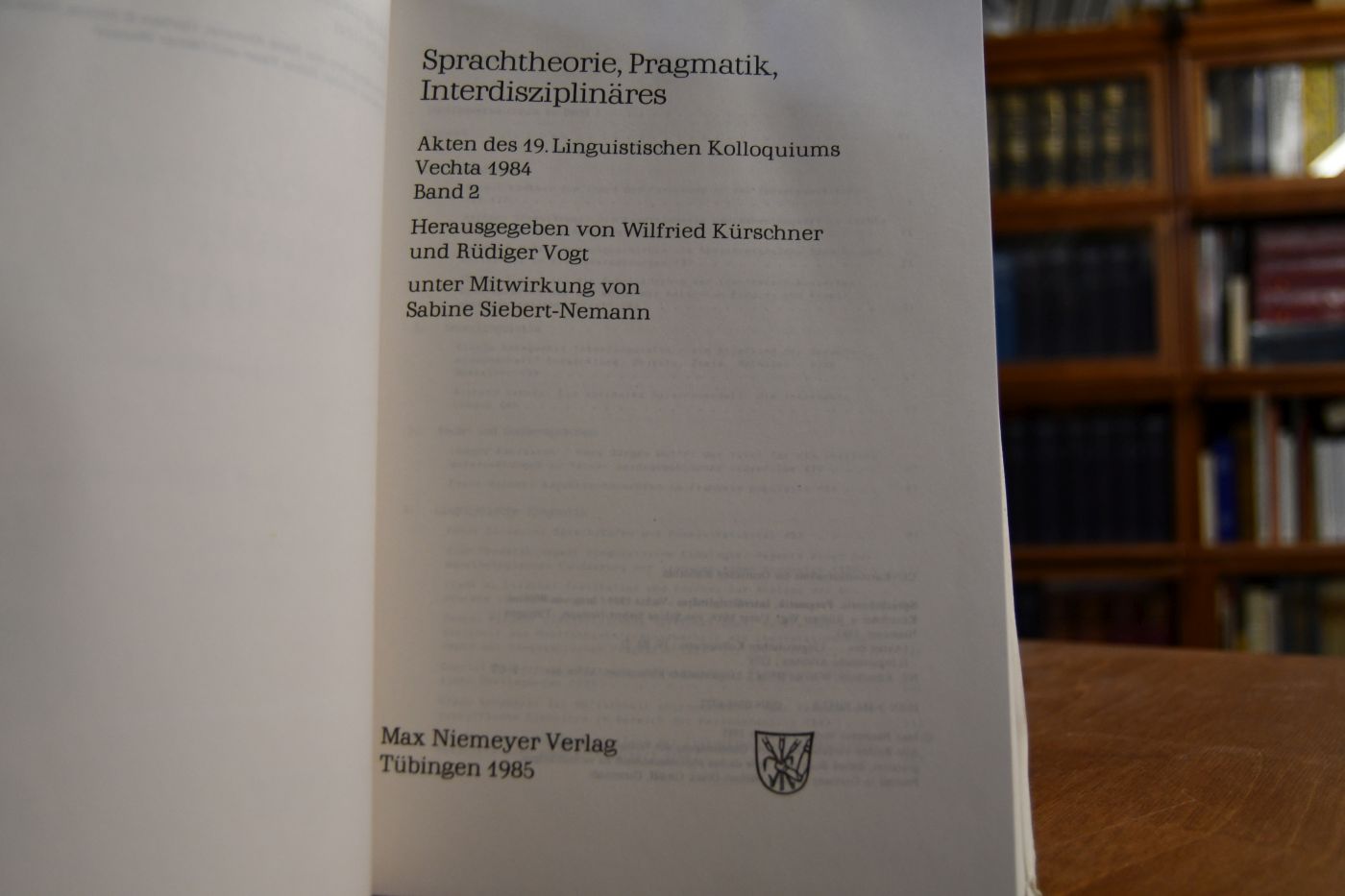 Sprachtheorie, Pragmatik, Interdisziplinäres. Akten des 19. Linguistischen Kolloquiums Vechta 1984. Band 2.
