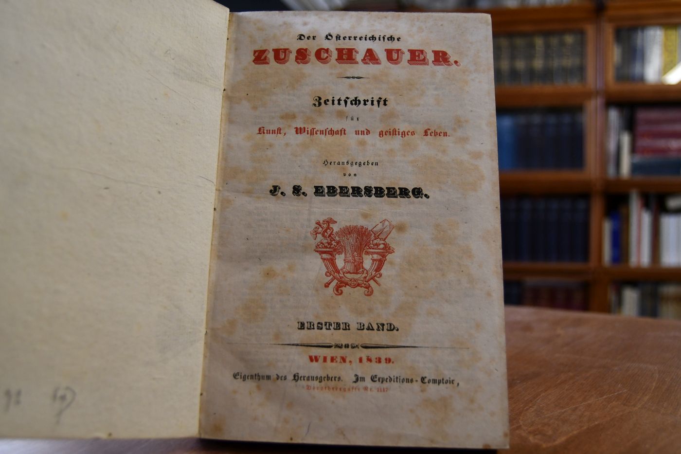 Der Österreichische Zuschauer. Zeitschrift für Kunst, Wissenschaft und geistiges Leben. 1839, Erster Band, Nr. 1-38.
