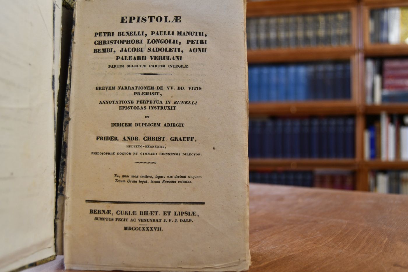 Epistolae. Petri Bunelli, Paulli Manutii, Christophori Longolii, Petri Bembi, Jacobi Sadoleti, Aonii Palearii Verulani partim selectae partim integrae. Brevem narrationem de vv dd vitis praemisit, annotatione perpetua in Bunelli epistolas instruxit et indicem duplicem adiecit.