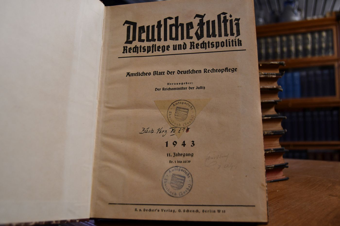 Deutsche Justiz. Rechtspflege und Rechtspolitik. Amtlicher Teil. Ausgabe C. 1935-1943.