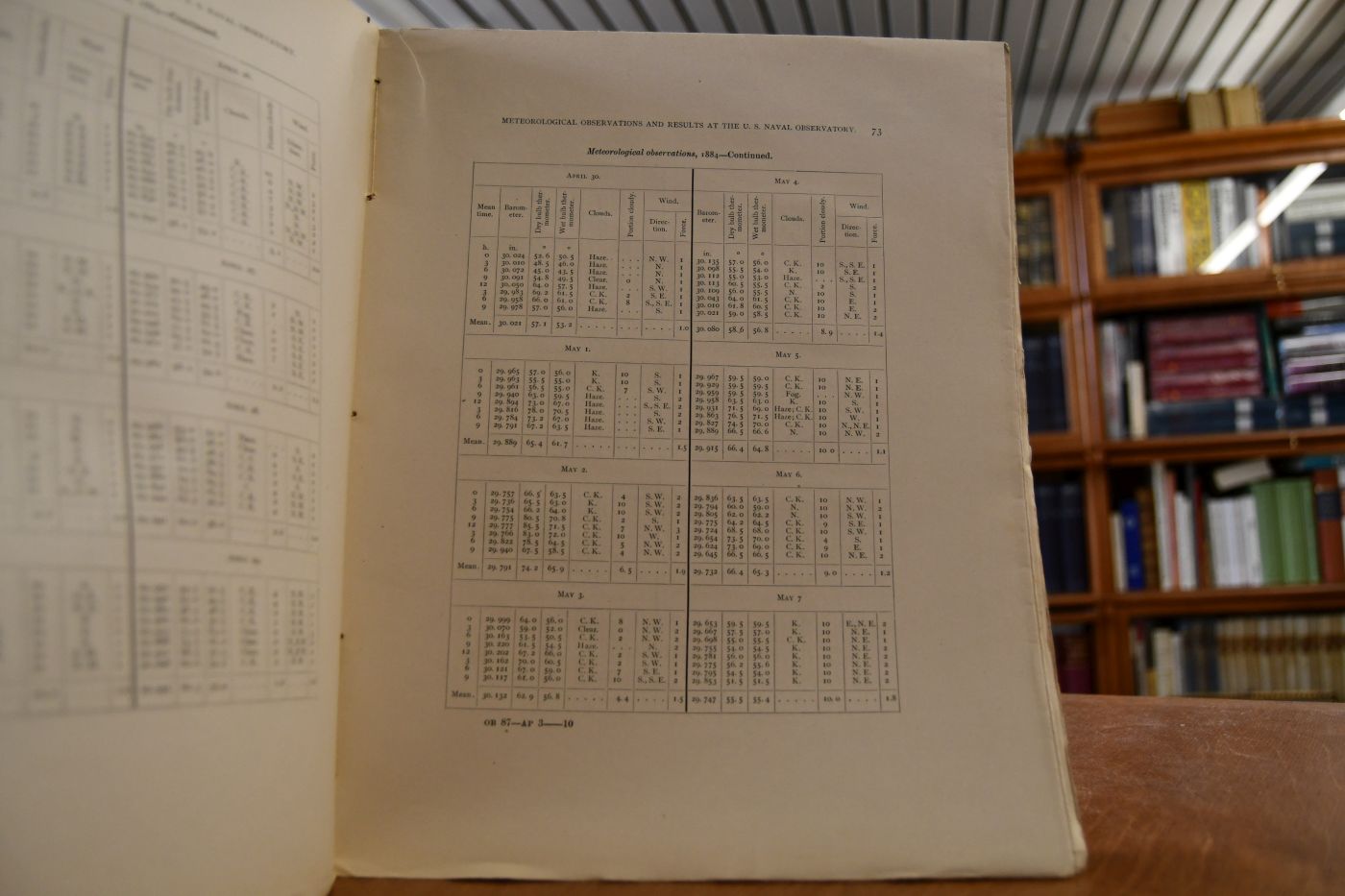 Meteorological Oberservations and Results at the United States Naval Observatory 1883-1887.