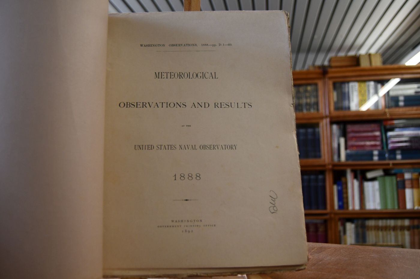 Meteorological Observations and Results at the United States Naval Observatory 1888.