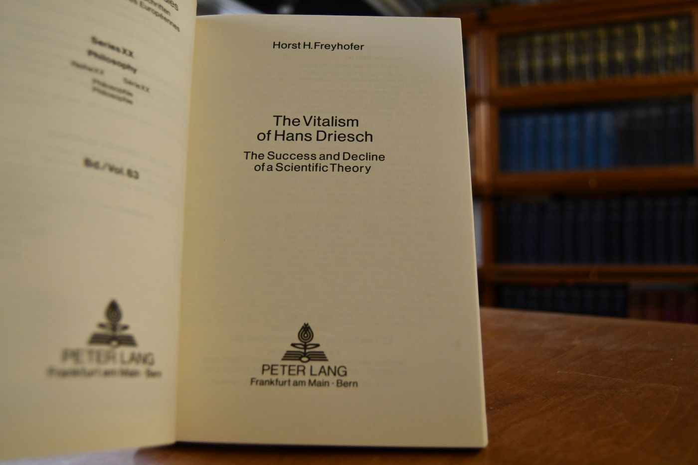 The vitalism of Hans Driesch, The success and decline of a scientific theory.