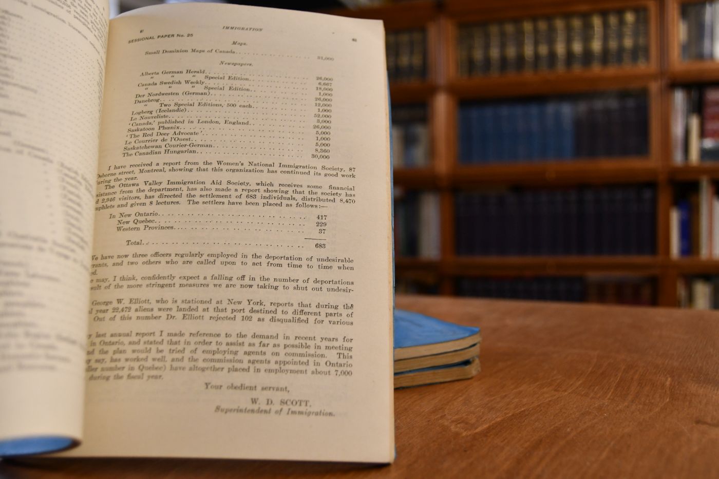 Report on Immigration. Part II., Annual Report, 1908-1911 (4 Bde.)