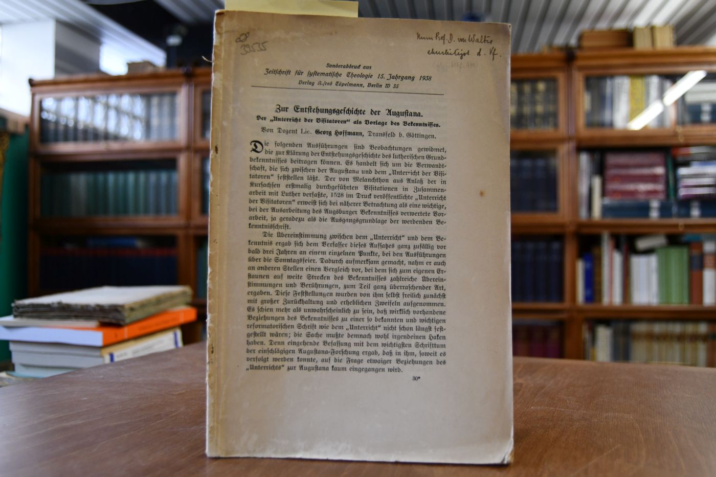 Zur Entstehungsgeschichte der Augustana. Der "Unterricht der Visitatoren" als Vorlage des Bekenntnisses.