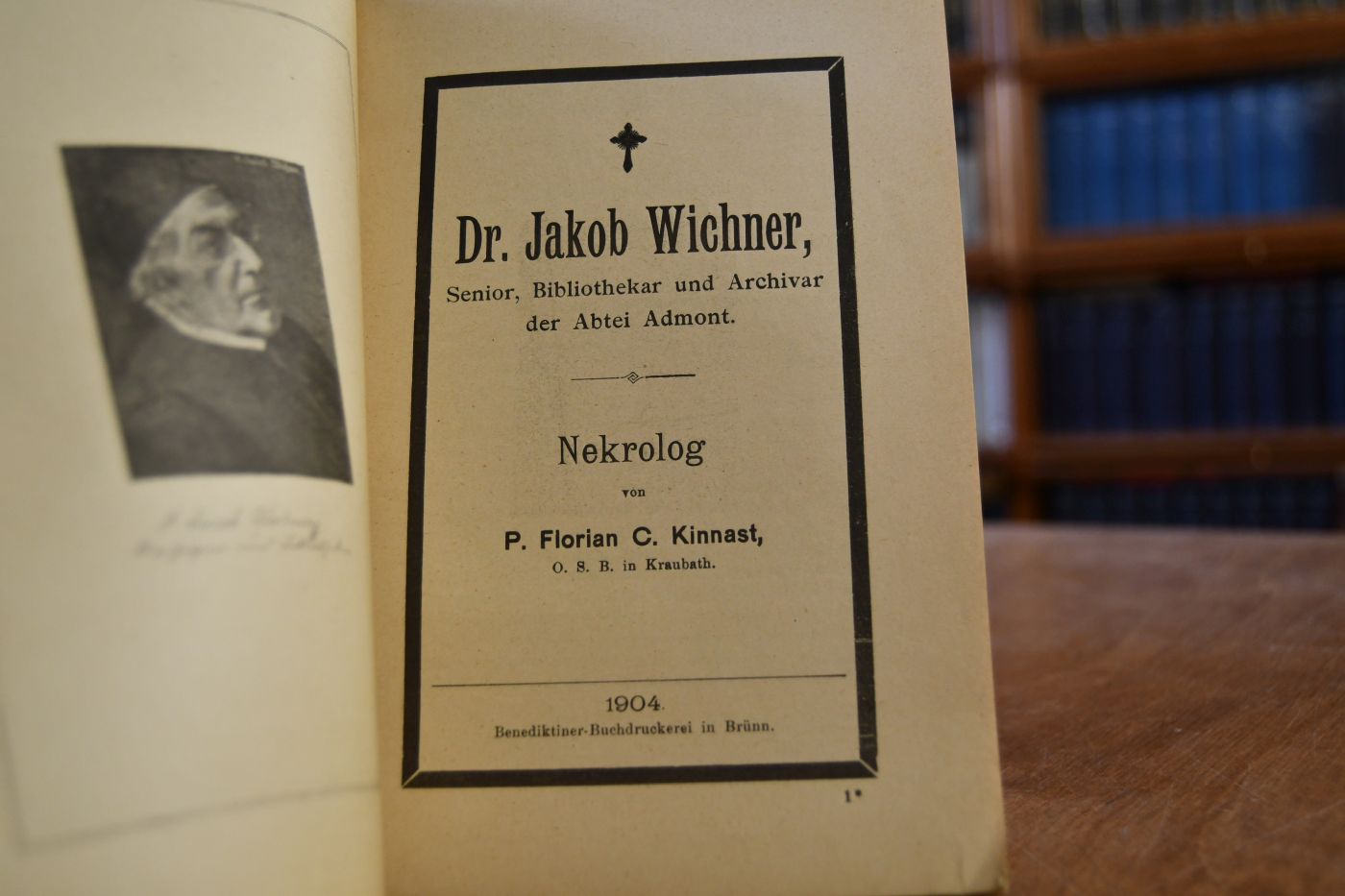 Dr. Jakob Wichner. Senior, Bibliothekar und Archivar der Abtei Admont. Nekrolog.