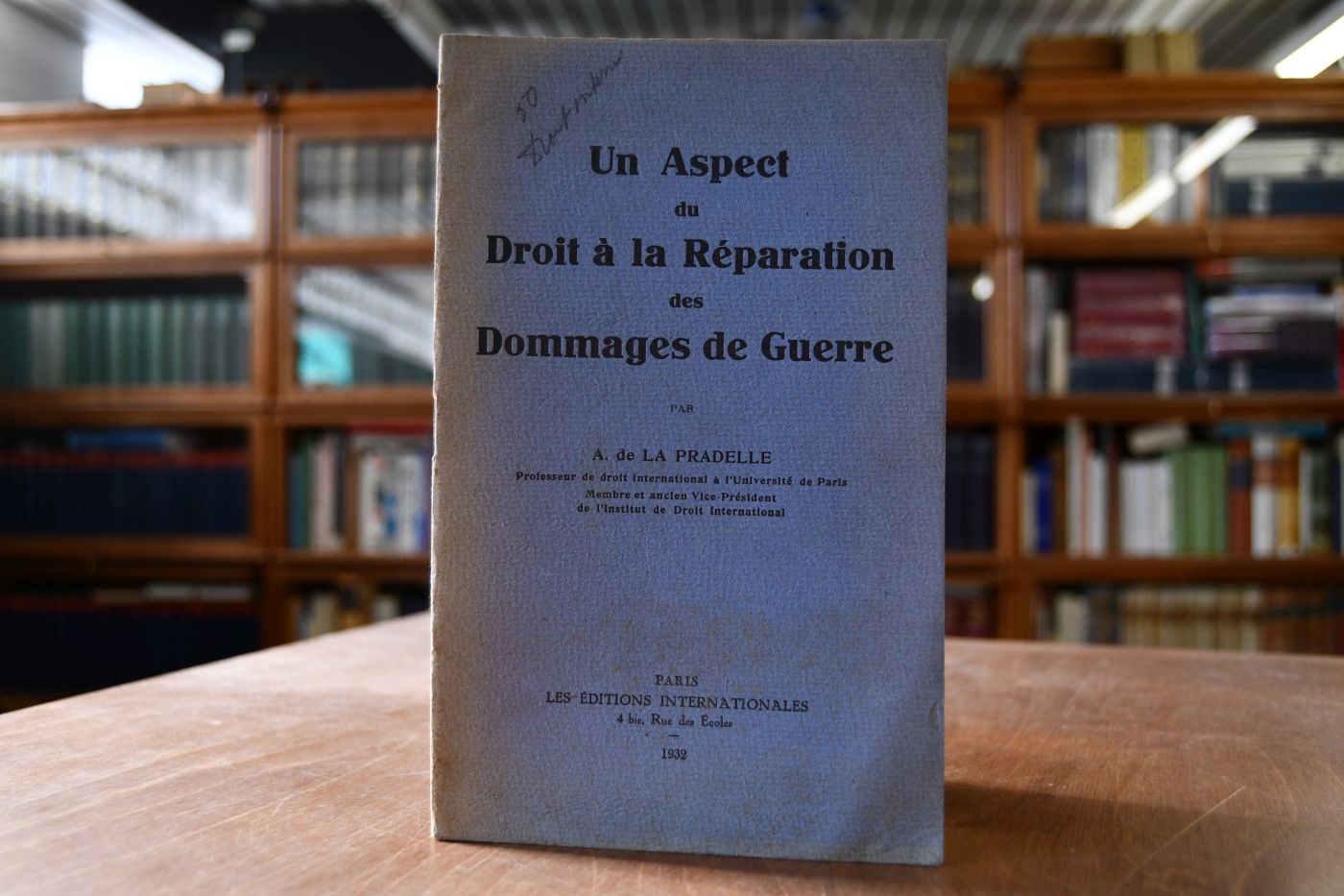 Un Aspect du Droit à la Réparation des Dommages de Guerre.
