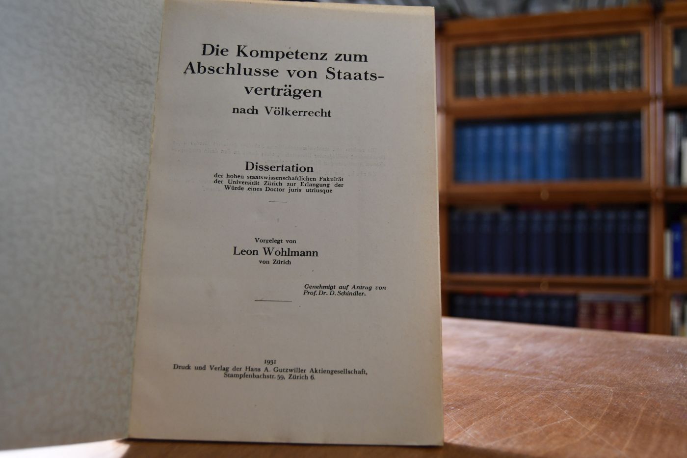 Die Kompetenz zum Abschlusse von Staatsverträgen nach Völkerrecht.