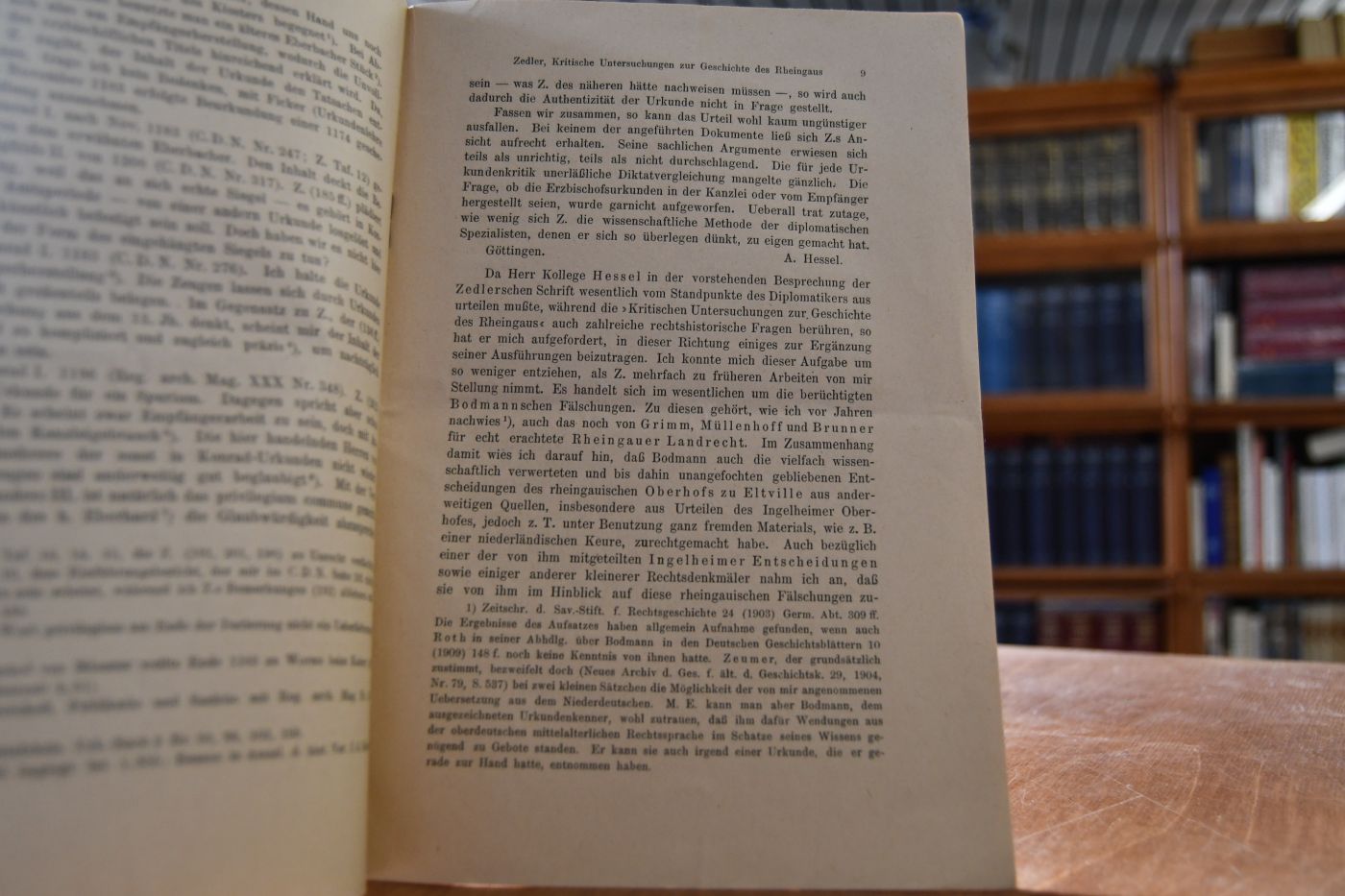 Buchbesprechung von Gottfried Zedler Kritische Untersuchungen zur Geschichte des Rheingaus.