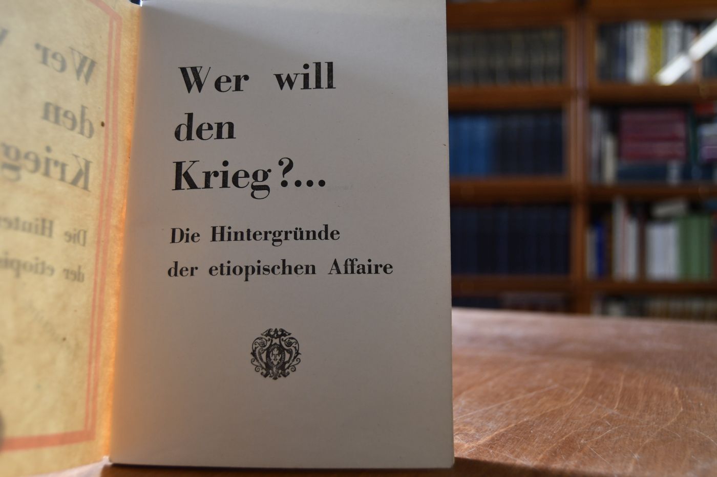 Wer will den Krieg?... Die Hintergründe der etiopischen Affaire.