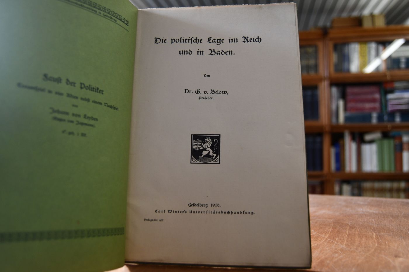 Die politische Lage im Reich und in Baden.