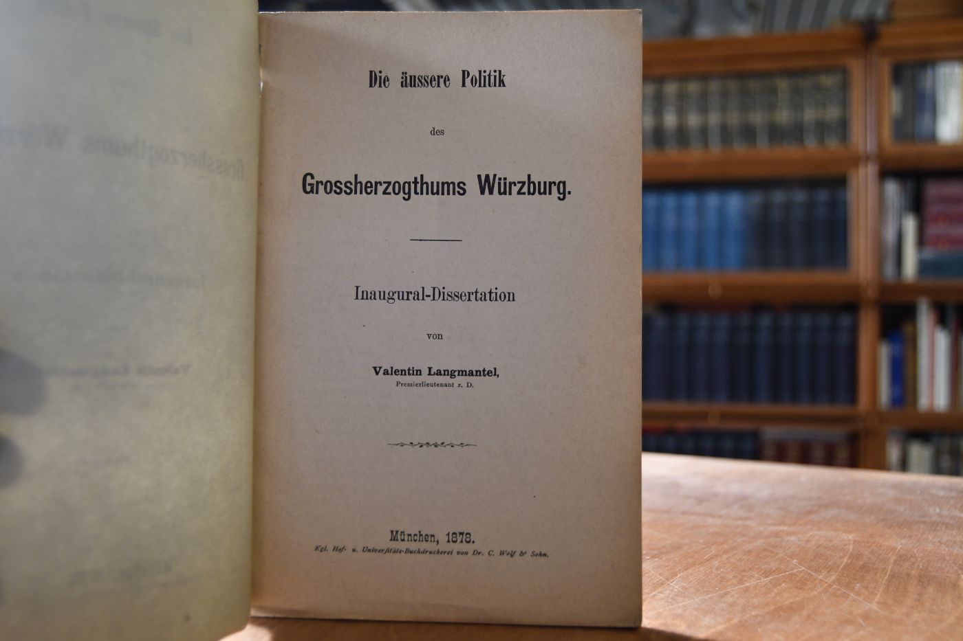 Die äussere Politik des Grossherzogthums Würzburg.