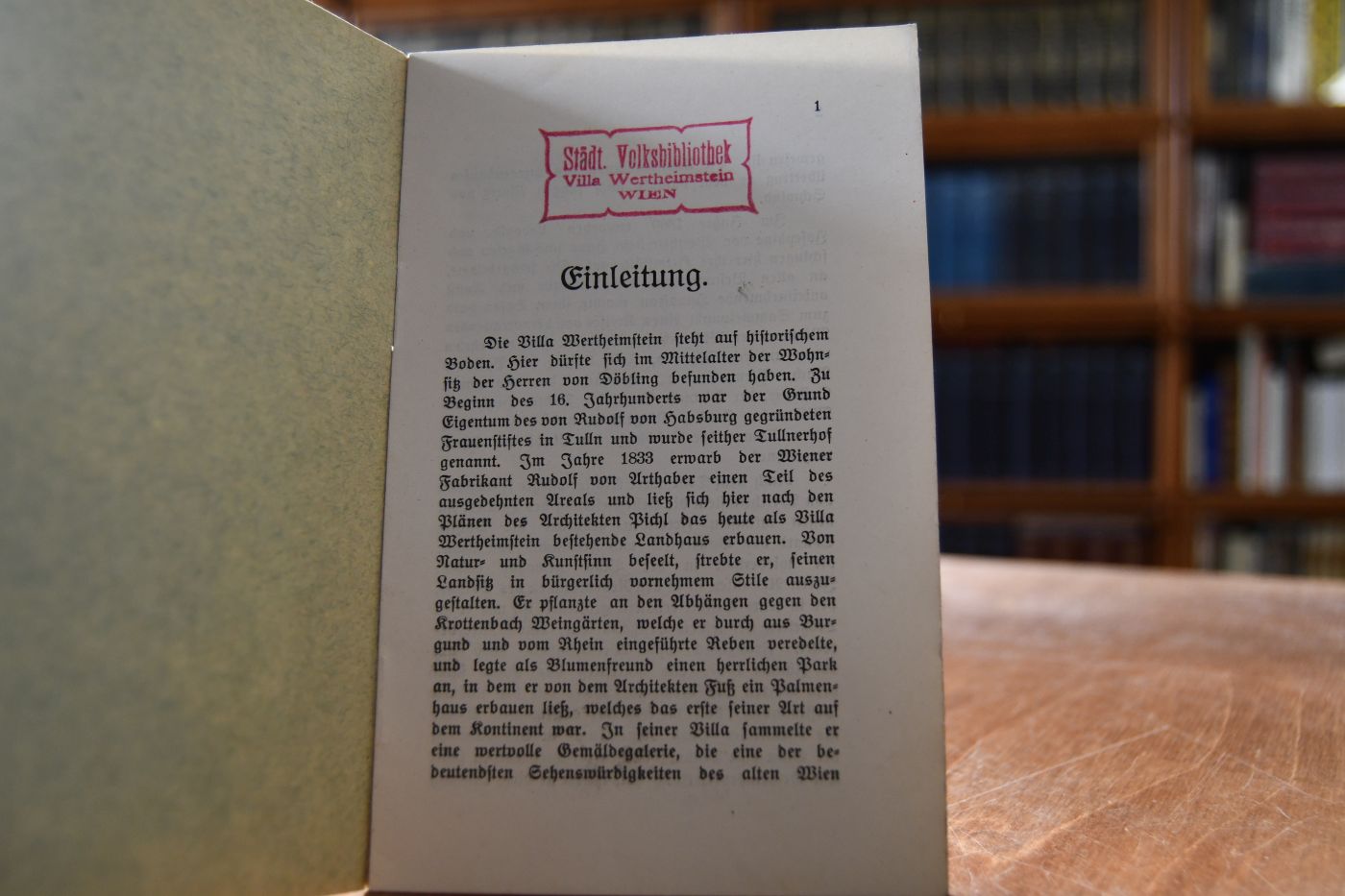 Führer durch die Gedenkzimmer der Villa Wertheimstein.