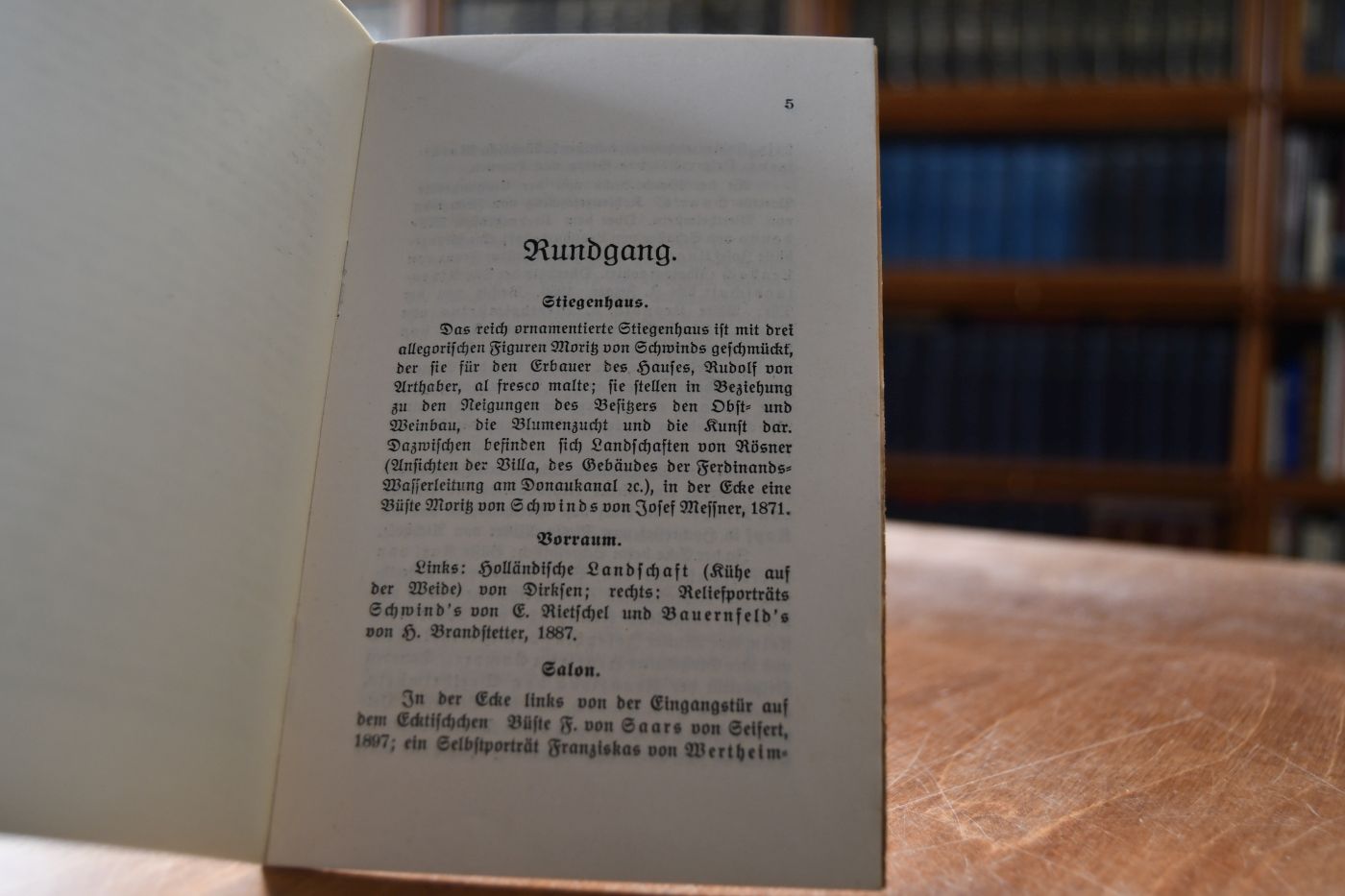 Führer durch die Gedenkzimmer der Villa Wertheimstein.