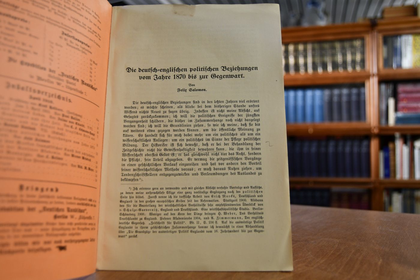 Die deutsch-englischen politischen Beziehungen vom Jahre 1870 bis zur Gegenwart.