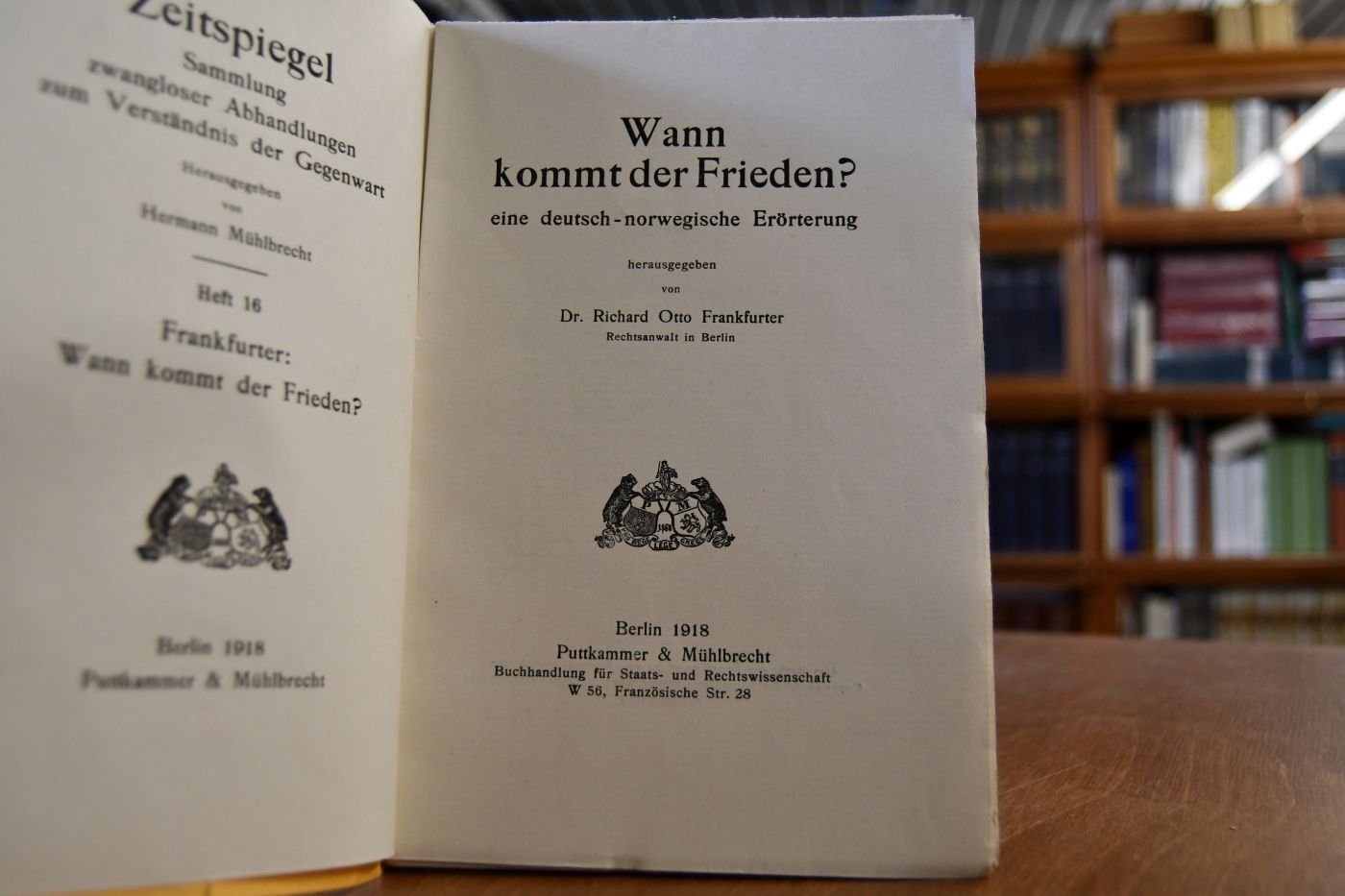 Wann kommt der Frieden? Eine deutsch-norwegische Erörterung.