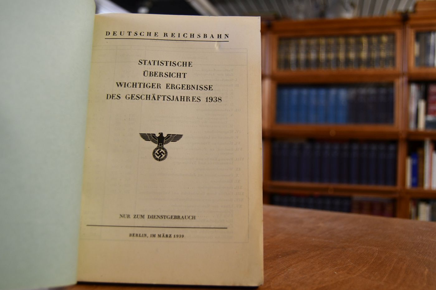 Statistische Übersicht wichtiger Ergebnisse des Geschäftsjahres 1938.