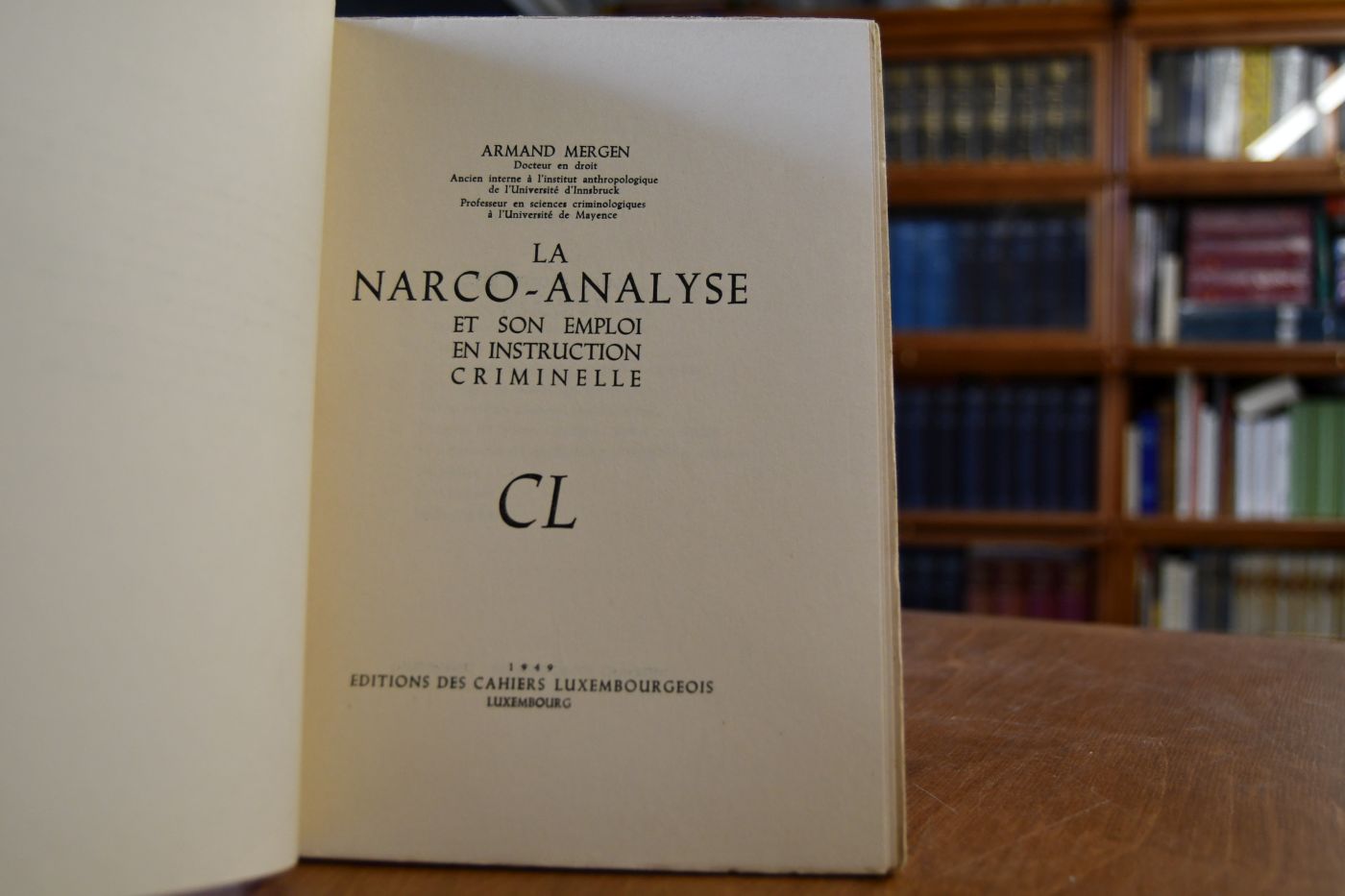 La Narco-Analyse et son emploi en instruction criminelle.
