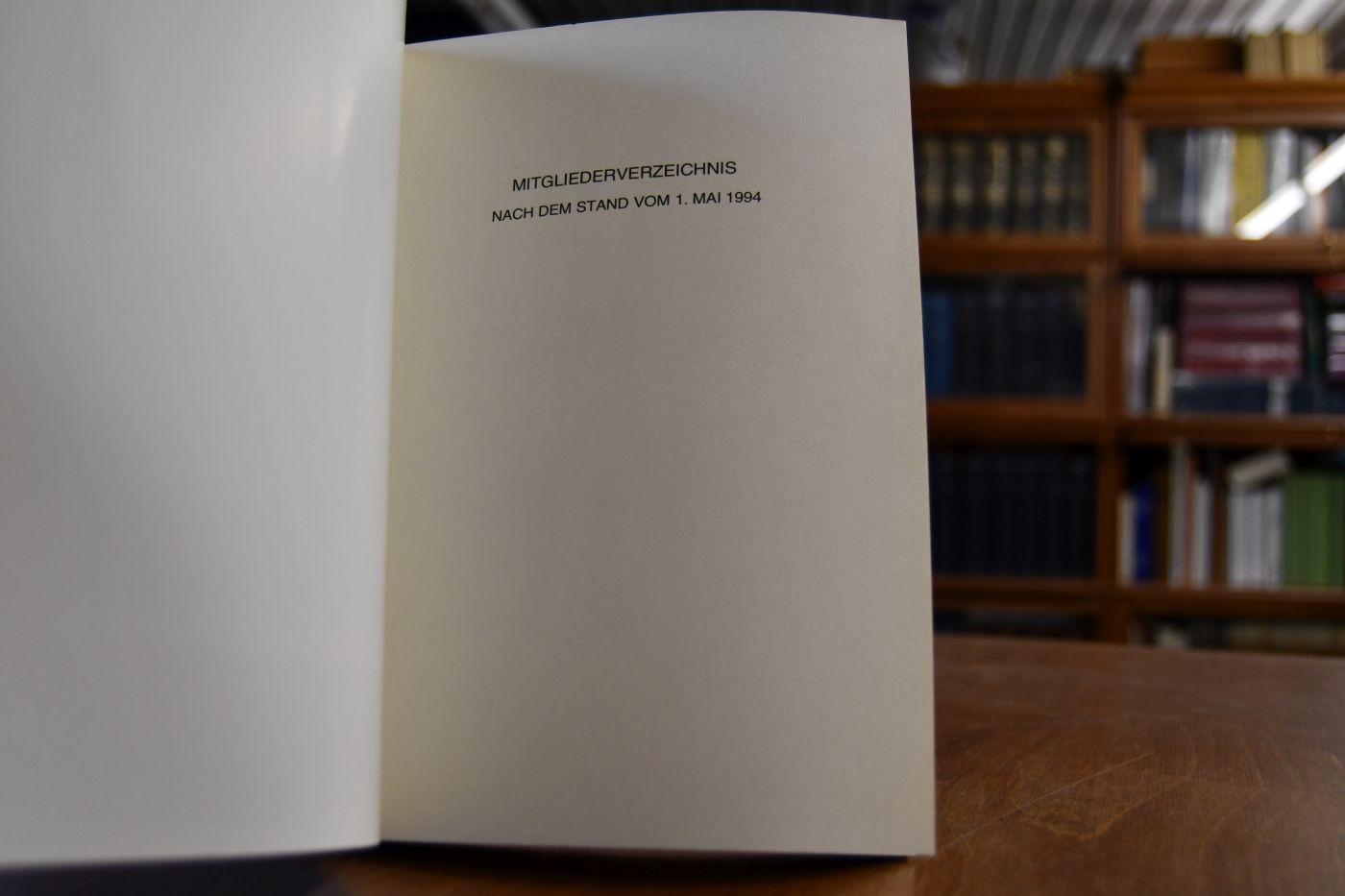 Mitgliederverzeichnis Max-Planck-Gesellschaft. Nach dem Stand vom 1. Mai 1994.