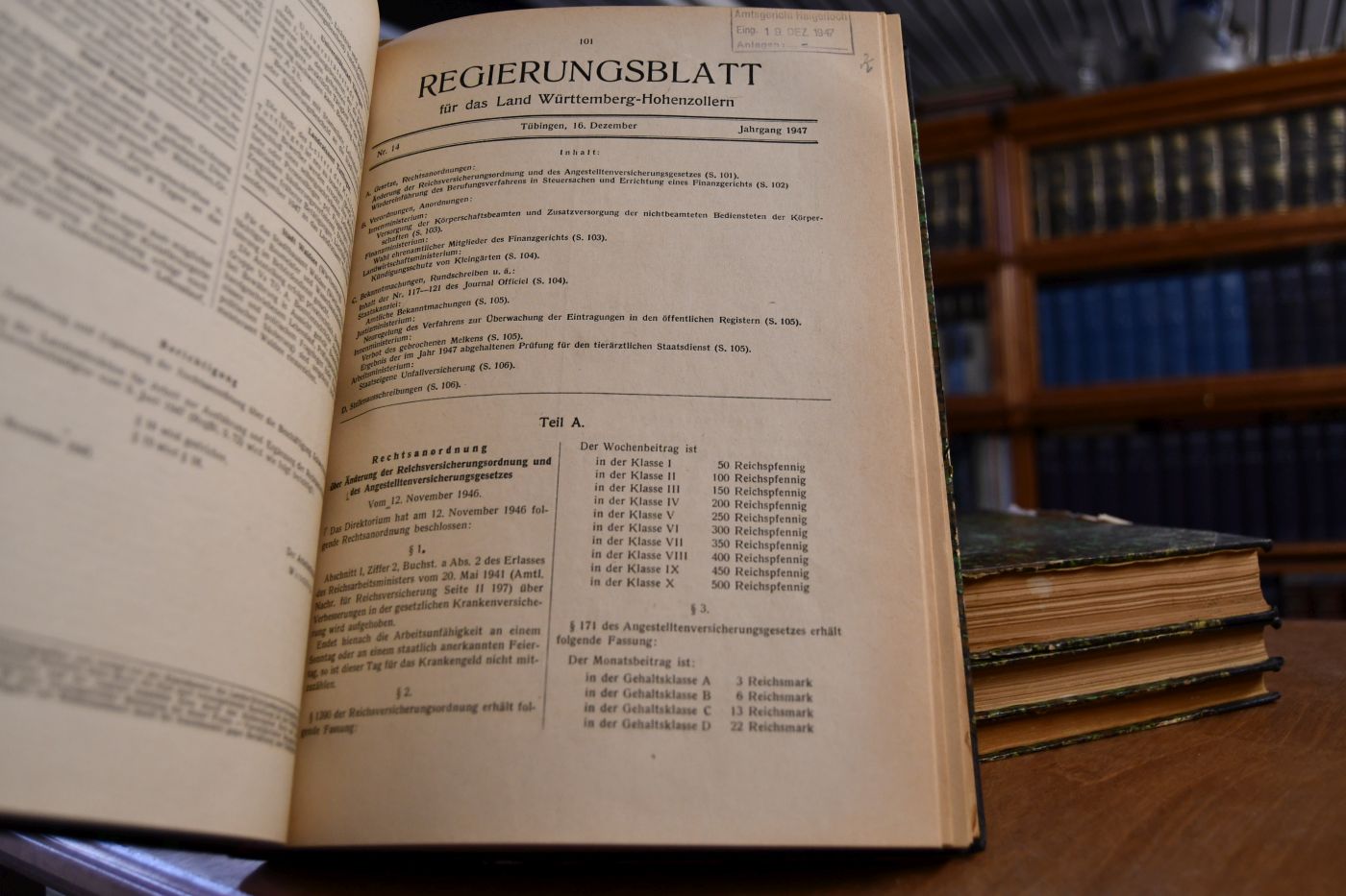Regierungsblatt für das Land Württemberg-Hohenzollern. Jahrgang 1947-1952 in 4 Bdn.