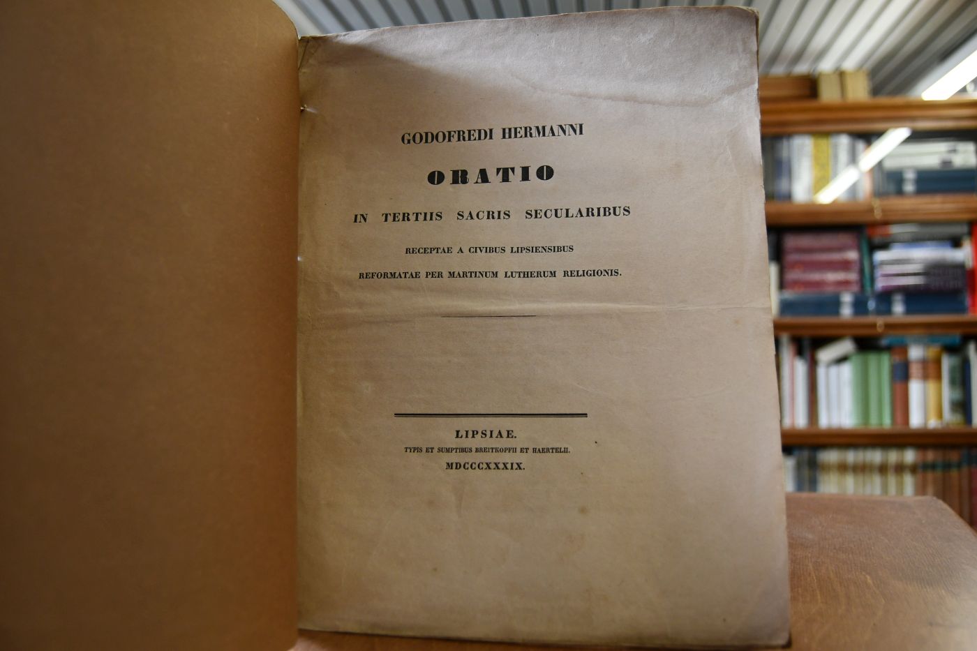 Godofredi Hermanni Oratio in tertiis sacris secularibus. Receptae a civibus Lipsiensibus reformatae per Martinum Lutherum religionis.