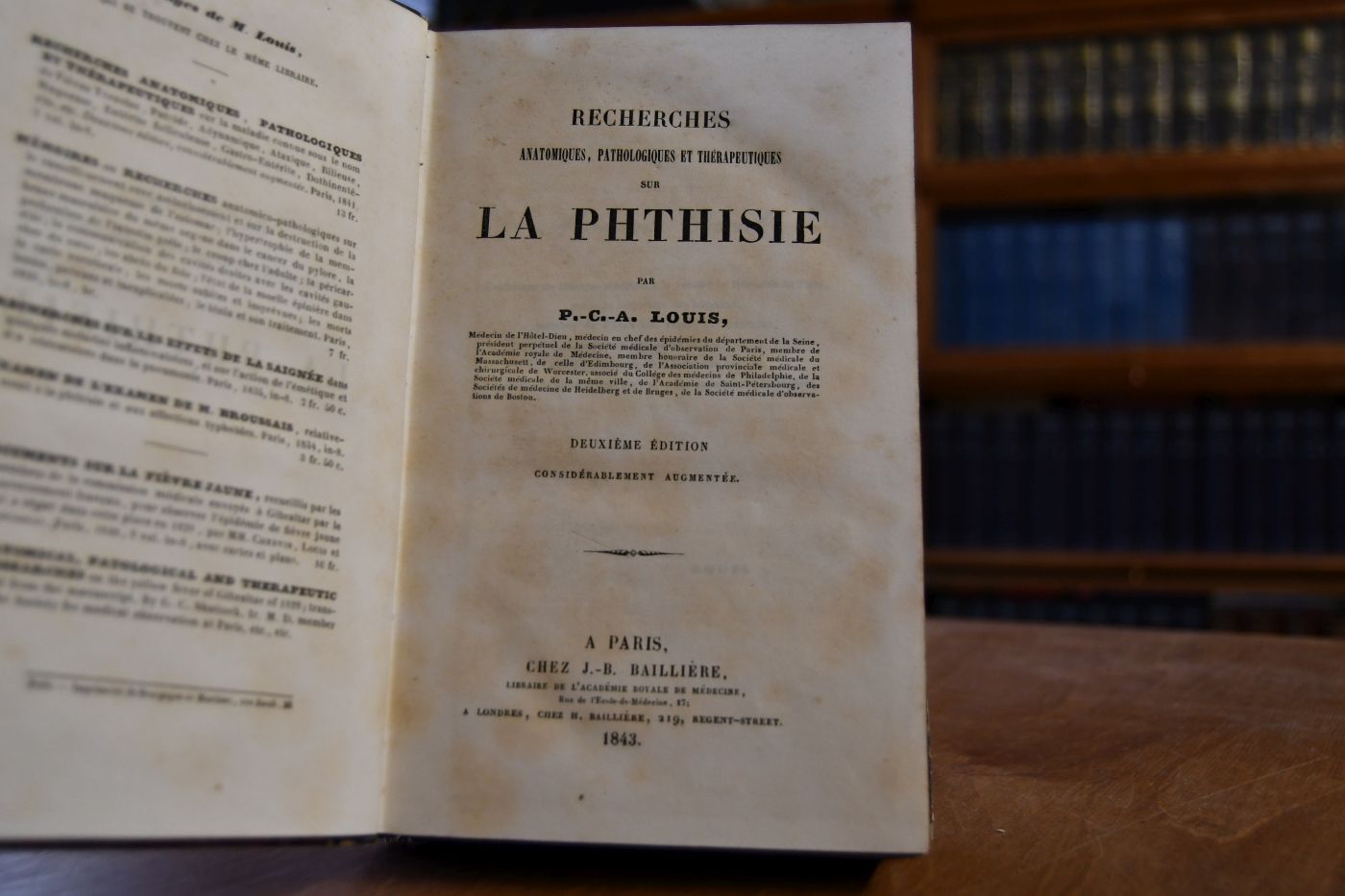 Recherches anatomiques, pathologiques et thérapeutiques sur la phthisie.