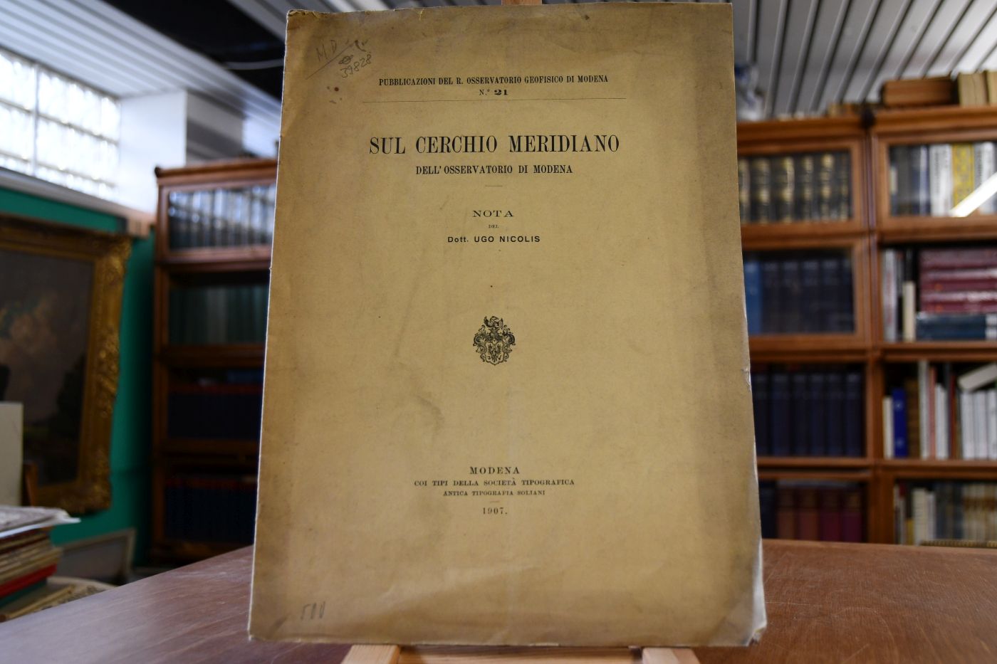 Sul cerchio meridiano dell` osservatorio di Modena.