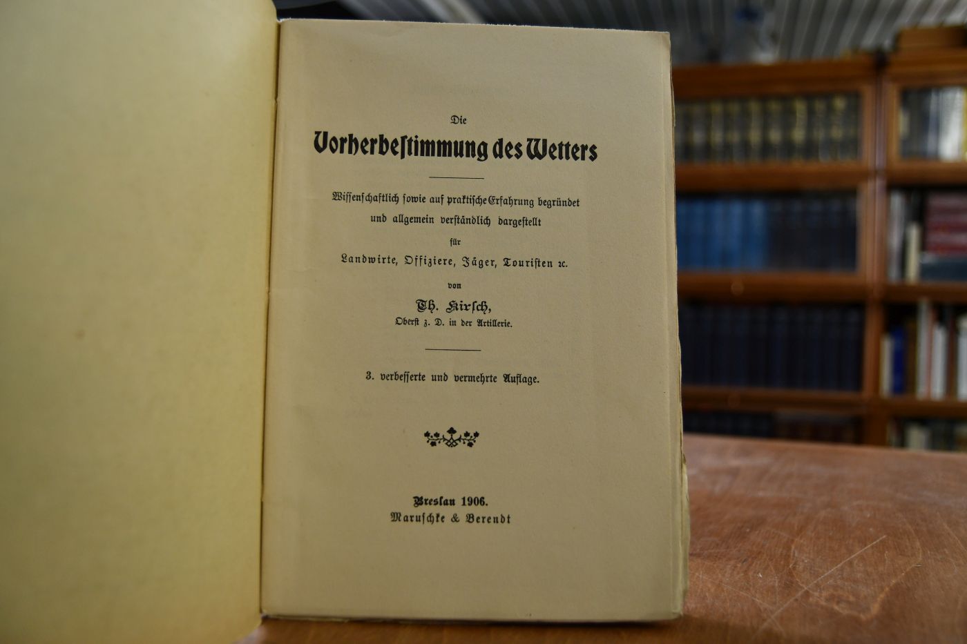 Die Vorherbestimmung des Wetters.